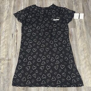 DKNY Black Dress with Heart Pattern